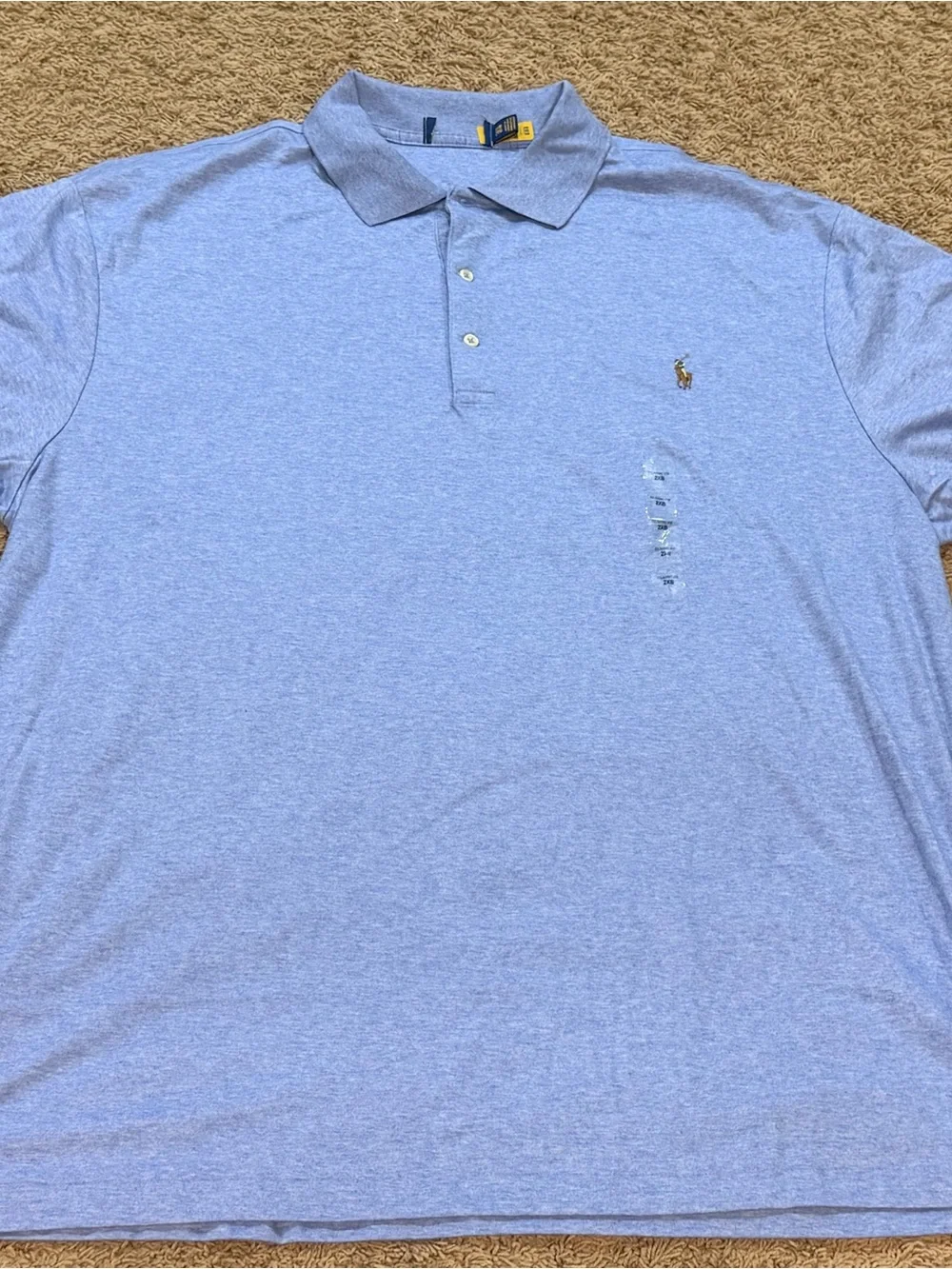 Polo Ralph Lauren Mens Big & Tall Big Flesh Pony Polo Shirt 2XB Blue NWOT